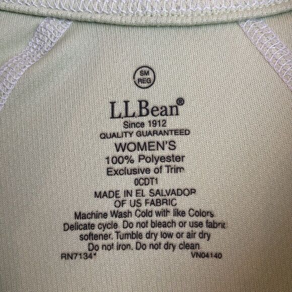 L.L.Bean Light neon Green Quarter-Zip Pullover base layer reflective small GUC - Picture 7 of 8